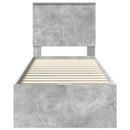 vidaXL Ágykeret fiókkal tárolóval Beton Szürke 75 x 190 cm Mérnöki Fa