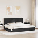 vidaXL Tárolós Ágy fejtámlával fiókkal Fekete 200 x 200 cm Faanyag