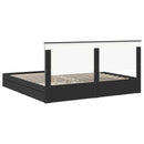 vidaXL Tárolós Ágy fejtámlával fiókkal Fekete 200 x 200 cm Faanyag