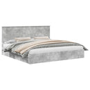 vidaXL Tárolós Ágy fejtámlával Beton Szürke 200 x 200 cm Faanyag