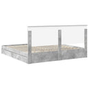 vidaXL Tárolós Ágy fejtámlával Beton Szürke 200 x 200 cm Faanyag