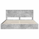 vidaXL Tárolós Ágy fejtámlával Beton Szürke 200 x 200 cm Faanyag