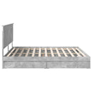 vidaXL Tárolós Ágy fejtámlával Beton Szürke 200 x 200 cm Faanyag