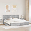 vidaXL Tárolós Ágy fejtámlával Szürke Sonoma 200 x 200 cm Faanyag