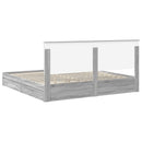 vidaXL Tárolós Ágy fejtámlával Szürke Sonoma 200 x 200 cm Faanyag