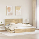 vidaXL Tárolós Ágy fejtámlával Sonoma tölgy 180 x 200 cm Faanyag