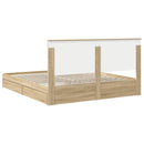vidaXL Tárolós Ágy fejtámlával Sonoma tölgy 180 x 200 cm Faanyag