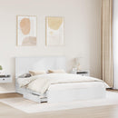 vidaXL Tárolós Ágy fejtámlával fiókkal Fehér 160 x 200 cm Faanyag