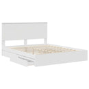 vidaXL Tárolós Ágy fejtámlával fiókkal Fehér 160 x 200 cm Faanyag