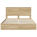 vidaXL Tárolós Ágy fejtámlával Sonoma tölgy 160 x 200 cm Faanyag