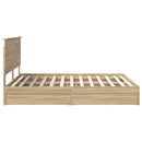 vidaXL Tárolós Ágy fejtámlával Sonoma tölgy 160 x 200 cm Faanyag