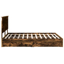vidaXL Tárolós Ágy fejtámlával Füstölt tölgy 160 x 200 cm Faanyag
