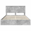 vidaXL Tárolós Ágy fejtámlával Beton Szürke 150 x 200 cm Faanyag