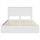 vidaXL Tárolós Ágy fejtámlával fiókkal Fehér 140 x 190 cm Faanyag
