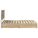 vidaXL Tárolós Ágy fejtámlával Sonoma tölgy 135 x 190 cm Faanyag