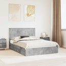 vidaXL Tárolós Ágy fejtámlával Beton Szürke 135 x 190 cm Faanyag