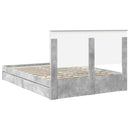 vidaXL Tárolós Ágy fejtámlával Beton Szürke 135 x 190 cm Faanyag