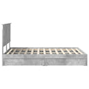 vidaXL Tárolós Ágy fejtámlával Beton Szürke 135 x 190 cm Faanyag