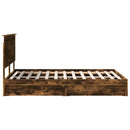 vidaXL Tárolós Ágy fejtámlával Füstölt tölgy 135 x 190 cm Faanyag