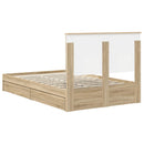 vidaXL Tárolós Ágy fejtámlával Sonoma tölgy 120 x 200 cm Faanyag