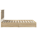 vidaXL Tárolós Ágy fejtámlával Sonoma tölgy 120 x 200 cm Faanyag