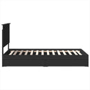 vidaXL Tárolós Ágy fejtámlával fiókkal Fekete 100 x 200 cm Faanyag
