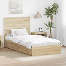 vidaXL Tárolós Ágy fejtámlával Sonoma tölgy 100 x 200 cm Faanyag
