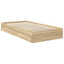 vidaXL Tárolós Ágy fejtámlával Sonoma tölgy 100 x 200 cm Faanyag