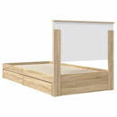 vidaXL Tárolós Ágy fejtámlával Sonoma tölgy 100 x 200 cm Faanyag