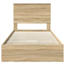 vidaXL Tárolós Ágy fejtámlával Sonoma tölgy 100 x 200 cm Faanyag