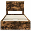 vidaXL Tárolós Ágy fejtámlával Füstölt tölgy 100 x 200 cm Faanyag