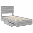 vidaXL Tárolós Ágy fejtámlával Szürke Sonoma 100 x 200 cm Faanyag