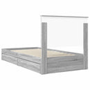 vidaXL Tárolós Ágy fejtámlával Szürke Sonoma 100 x 200 cm Faanyag