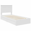 vidaXL Tárolós Ágy fejtámlával fiókkal Fehér 90 x 200 cm Faanyag