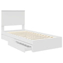 vidaXL Tárolós Ágy fejtámlával fiókkal Fehér 90 x 200 cm Faanyag