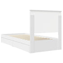 vidaXL Tárolós Ágy fejtámlával fiókkal Fehér 90 x 200 cm Faanyag