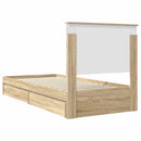 vidaXL Tárolós Ágy fejtámlával Sonoma tölgy 90 x 200 cm Faanyag
