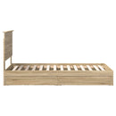 vidaXL Tárolós Ágy fejtámlával Sonoma tölgy 90 x 200 cm Faanyag