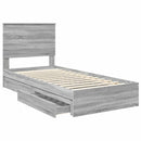 vidaXL Tárolós Ágy fejtámlával Szürke Sonoma 90 x 200 cm Faanyag