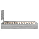 vidaXL Tárolós Ágy fejtámlával Szürke Sonoma 90 x 200 cm Faanyag