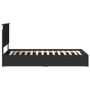 vidaXL Tárolós Ágy fejtámlával fiókkal Fekete 90 x 190 cm Faanyag