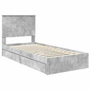 vidaXL Tárolós Ágy fejtámlával Beton Szürke 90 x 190 cm Faanyag