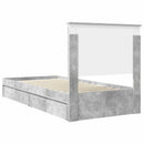 vidaXL Tárolós Ágy fejtámlával Beton Szürke 90 x 190 cm Faanyag