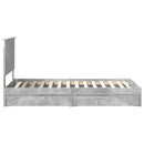 vidaXL Tárolós Ágy fejtámlával Beton Szürke 90 x 190 cm Faanyag