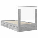 vidaXL Tárolós Ágy fejtámlával Szürke Sonoma 90 x 190 cm Faanyag
