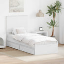 vidaXL Tárolós Ágy fejtámlával fiókkal Fehér 75 x 190 cm Faanyag