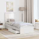 vidaXL Tárolós Ágy fejtámlával fiókkal Fehér 75 x 190 cm Faanyag