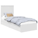 vidaXL Tárolós Ágy fejtámlával fiókkal Fehér 75 x 190 cm Faanyag