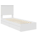 vidaXL Tárolós Ágy fejtámlával fiókkal Fehér 75 x 190 cm Faanyag