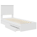 vidaXL Tárolós Ágy fejtámlával fiókkal Fehér 75 x 190 cm Faanyag